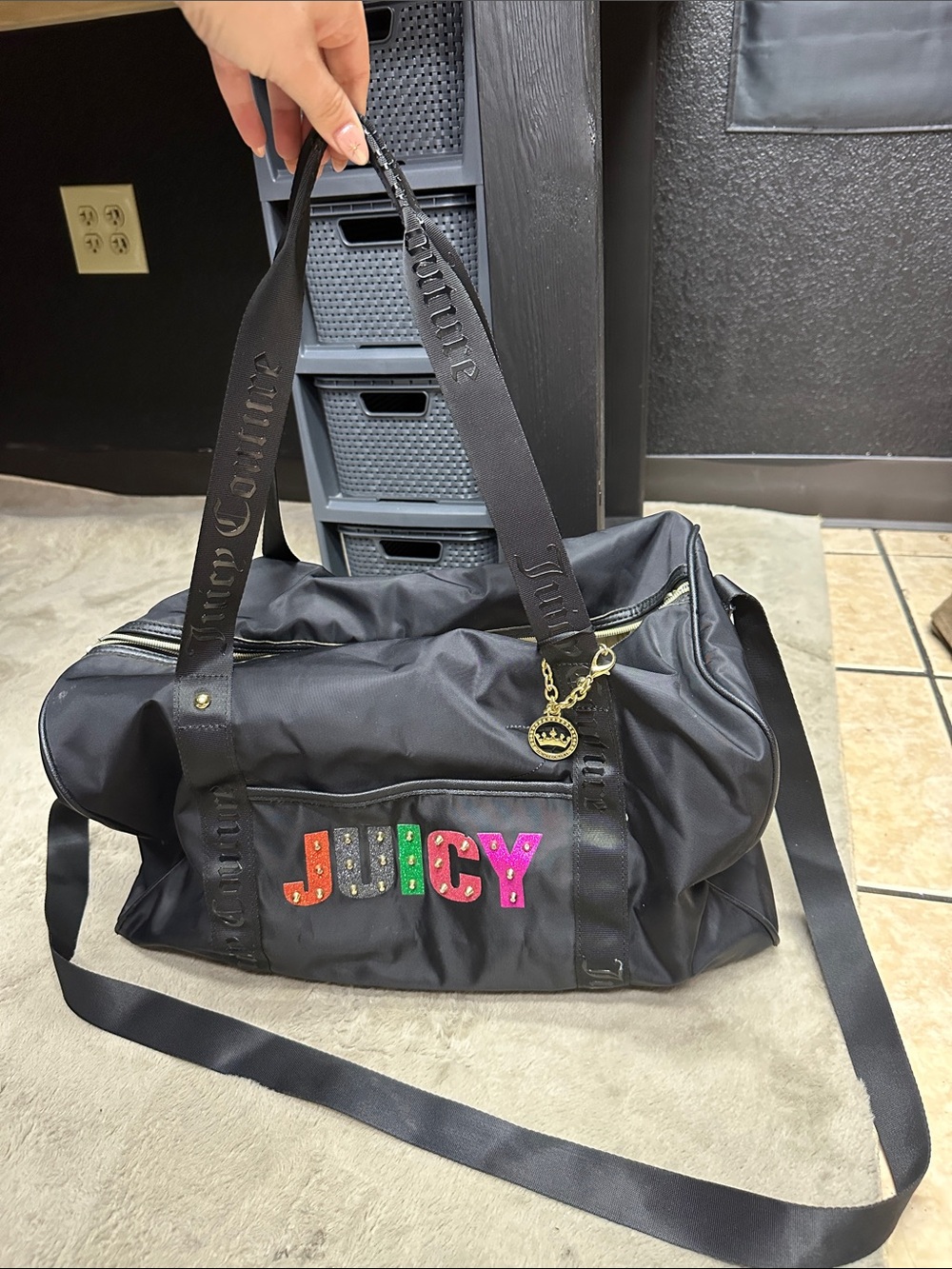 Juicy Couture Black Rock Candy Weekender Duffle Bag